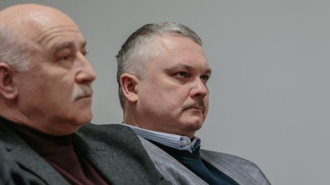 Владимир Шалашинский (слева) и Игорь Агутин, отвечавшие во время несчастья, по утверждению прокурора, за технику безопасности труда на шахте "Estonia", своей вины не признают. (Фото: Илья СМИРНОВ/АРХИВ)